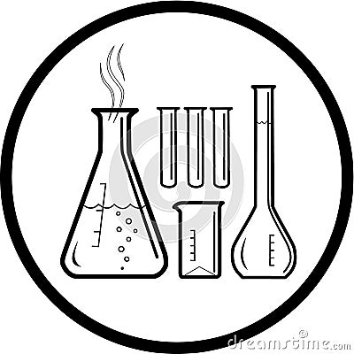 Vector chemical test tubes icon Stock Photo