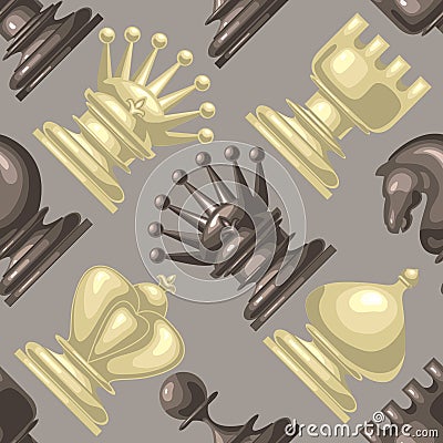 Vector Chess piece seamless pattern. Vector Illustration