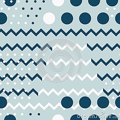 Vector Chevron and Dots Design seamless pattern background Vector Illustration