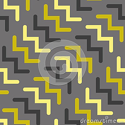 Vector chevron seamless geometric pattern in grey and gold Vector Illustration