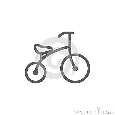 Children bicycle line icon. Vector Illustration