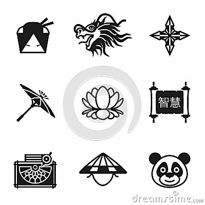 Vector China icon set Vector Illustration