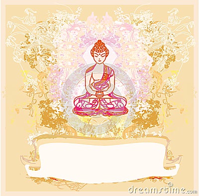 Chinese Traditional Artistic Buddhism Pattern Stock Photo