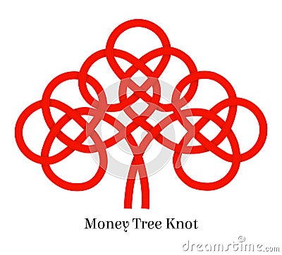 A Vector Chinese traditional knot money tree Vector Illustration