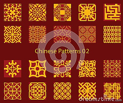 Vector Chinese traditional pattern collection Vector Illustration