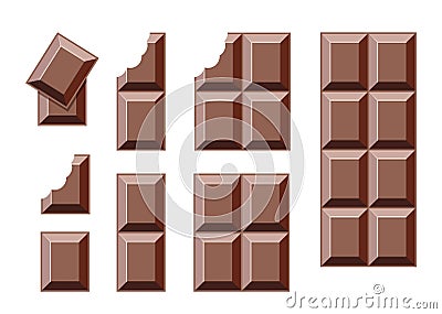 Vector chocolate bar pieces Vector Illustration