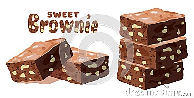 Vector chocolate brownies Vector Illustration