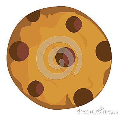 Vector Chocolate Chip Cookie Vector Illustration