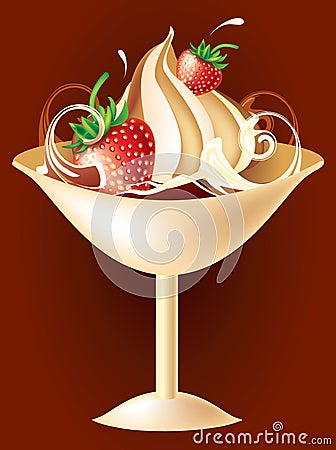 Vector chocolate ice-cream Vector Illustration