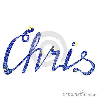 Chris name lettering tinsels Vector Illustration