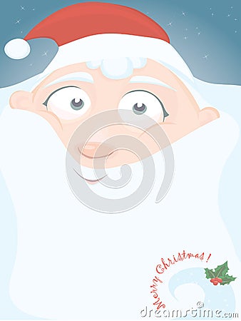 vector Christmas card with little Santa Vector Illustration