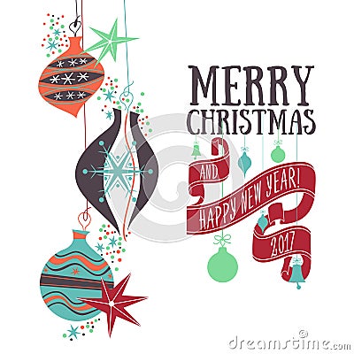 Vector Christmas greeting card Vector Illustration