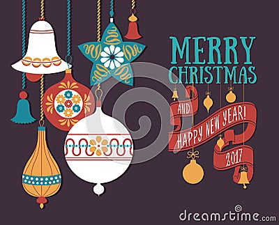 Vector Christmas greeting card Vector Illustration