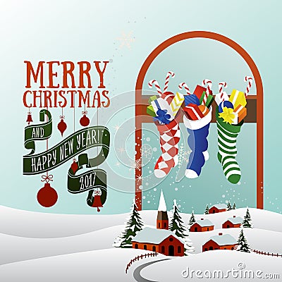 Vector Christmas greeting card Vector Illustration