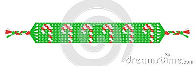 Vector Christmas handmade hippie lollipop friendship bracelet of threads Vector Illustration
