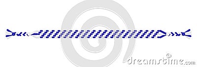 Vector Christmas handmade hippie striped friendship bracelet of blue and white threads Vector Illustration
