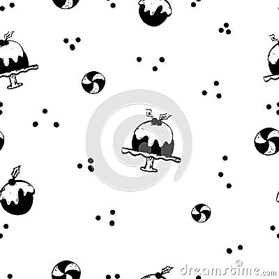 Vector christmas minimal pattern. Winter essentials repeat for wrapping paper, christmas decor,cute decoration duudle elements Vector Illustration