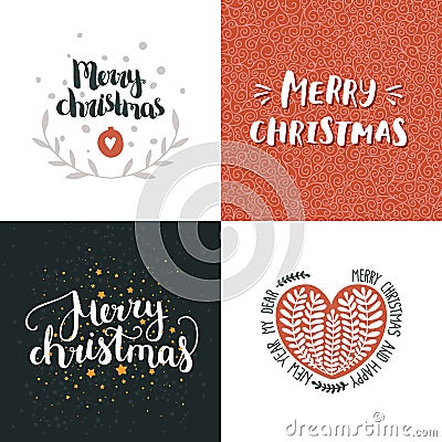 Vector Christmas and New year cards Vector Illustration