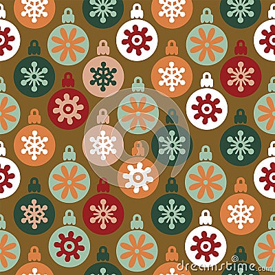 Vector christmas tree globes seamless pattern background. Vector Illustration