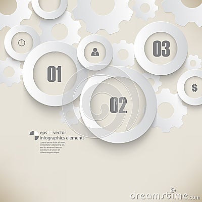 Vector chrome rings and gears infographics background Stock Photo