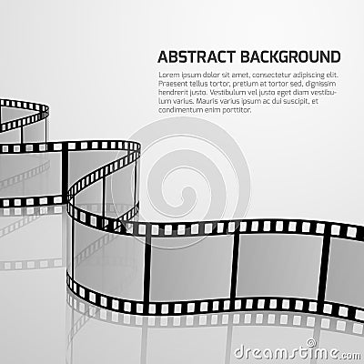 Vector cinema movie background with retro film strip roll Vector Illustration