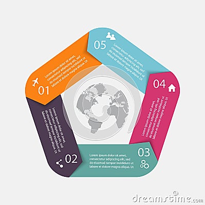 Vector circle arrows for infographic.Can be used for info graphi Vector Illustration