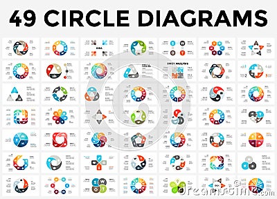 Vector circle arrows infographic, cycle diagram, graph, presentation chart. Business concept with 3, 4, 5, 6, 7, 8 Vector Illustration