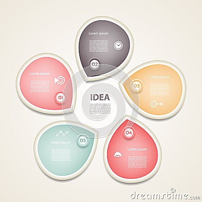 Vector circle arrows infographic, diagram, graph, presentation, chart. Business cycle concept with 5 options, parts, steps Vector Illustration