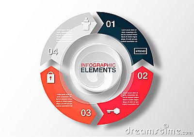 Vector circle arrows for infographic. Template for diagram, grap Vector Illustration