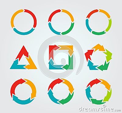 Vector circle arrows for infographic. Vector Illustration