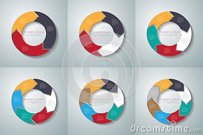 Vector circle arrows infographics set. Template for diagram, gra Vector Illustration