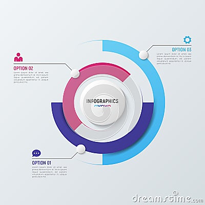 Vector circle chart infographic template for data visualization. Vector Illustration