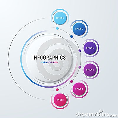 Vector circle chart infographic template for presentations, adve Vector Illustration