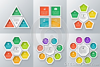 Vector circle elements set for infographic. Vector Illustration