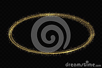 Vector circle golden light tracing effect Stock Photo