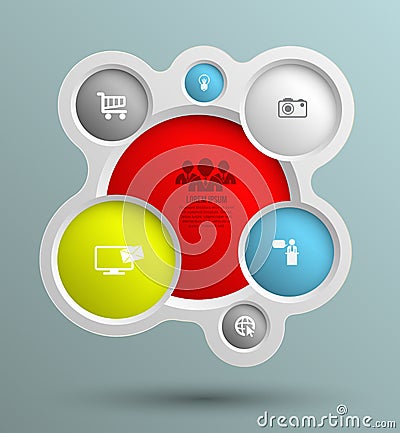 Vector circle group with icons for business concepts Vector Illustration