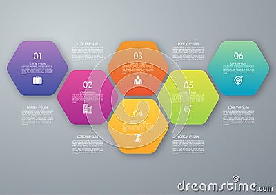 Vector circle hexagon infographic Vector Illustration