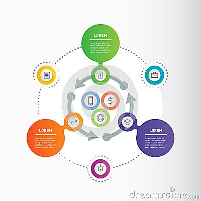 Vector circle infographic with arrows. Business concept Vector Illustration