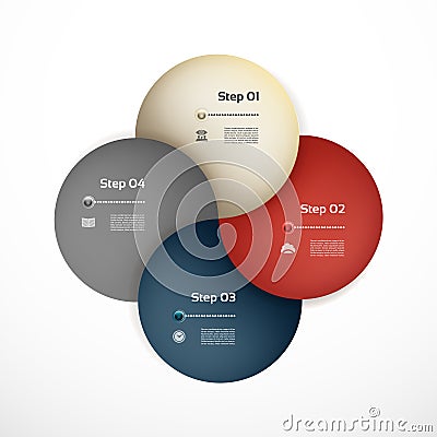 Vector circle infographic. Template for diagram, graph, presentation and chart. Business concept with four options, parts, steps Vector Illustration