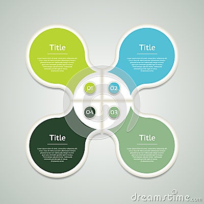 Vector circle infographic. Template for diagram, graph, presentation and chart. Business concept with four options, parts, steps o Vector Illustration
