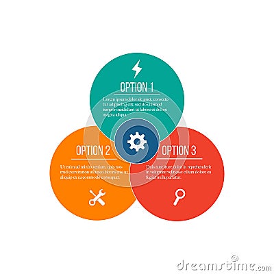 Vector circle infographic. Template for diagram, graph, presentation and chart. Business concept with 3 or 4 options, parts, steps Stock Photo
