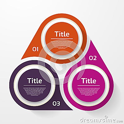Vector circle infographic. Template for diagram, graph, presentation and chart. Business concept with three options, parts, steps Vector Illustration