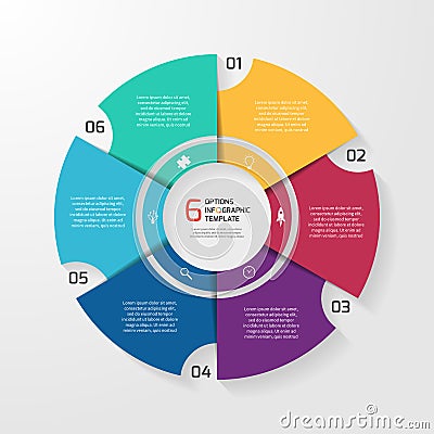 Vector circle infographic template for graphs, charts, diagrams. Vector Illustration