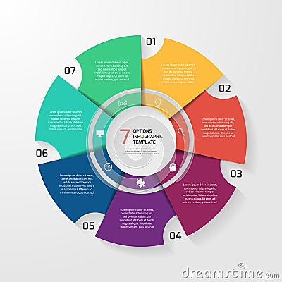 Vector circle infographic template for graphs, charts, diagrams. Vector Illustration