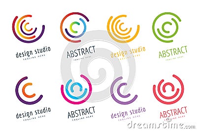 Vector circle ring logo design. Abstract flow icon Vector Illustration