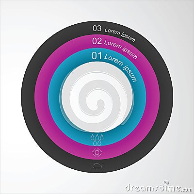 Vector circular element infographic template to design a website Vector Illustration