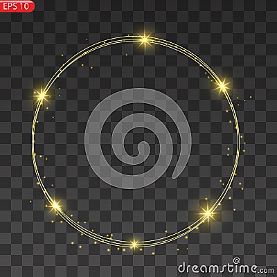 Vector circular light beam isolated on transparent background. Vector Illustration