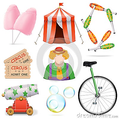 Vector Circus Icons Vector Illustration