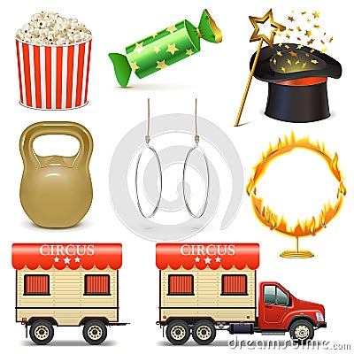 Vector Circus Icons Set 2 Vector Illustration