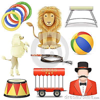 Vector Circus Icons Set 3 Vector Illustration